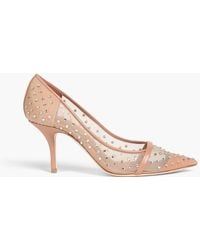 Malone Souliers - Rina 70 Crystal-embellished Mesh Pumps - Lyst