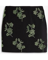 16Arlington - Crystal-embellished Floral-print Jersey Mini Skirt - Lyst