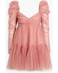 Zimmermann - Polka-Dot Flocked Tulle Mini Dress - Lyst