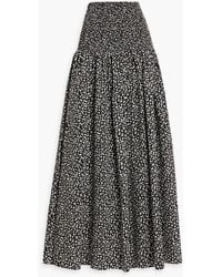 Solid & Striped - The Zaria Shirred Printed Cotton-Voile Maxi Skirt - Lyst