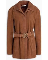 Bally - Jacke aus veloursleder mit gürtel - Lyst
