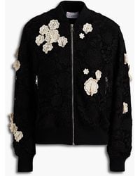 RED Valentino - Floral-appliquéd Guipure Lace Bomber Jacket - Lyst