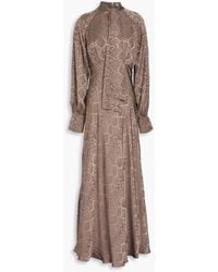 Jonathan Simkhai - Tawney Snake-Print Satin-Jacquard Maxi Dress - Lyst