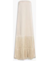 Esse Studios - Cinca Strapless Fringed Satin-Crepe Maxi Dress - Lyst