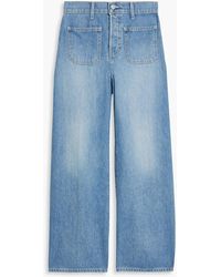 Veronica Beard - Grant Cropped High-rise Wide-leg Jeans - Lyst