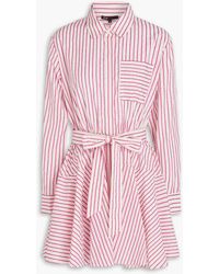 Maje - Crystal-Embellished Striped Jacquard Mini Shirt Dress - Lyst
