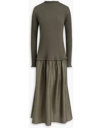 Mother Of Pearl - Ribbed Jersey-paneled Jacquard Midi Dress - Lyst