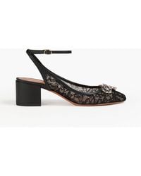 Zimmermann - Pixie 50 Crystal-Embellished Corded Lace Mary Jane Pumps - Lyst