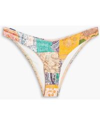 Zimmermann - Halbhohes bikini-höschen in patchwork-optik mit paisley-print - Lyst