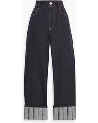 Brunello Cucinelli - Cropped High-Rise Straight-Leg Jeans - Lyst