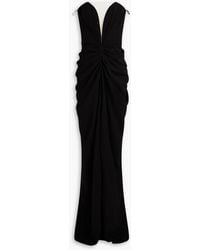 Rhea Costa - Strapless Draped Faille Gown - Lyst