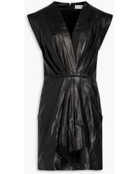 IRO - Wrap-effect Pleated Leather Mini Dress - Lyst