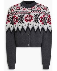 Magda Butrym - Cropped Fair Isle Jacquard-knit Cashmere Cardigan - Lyst