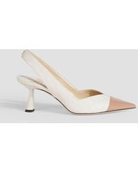 Jimmy Choo - Liya 65 Embossed Smooth And Patent-leather Slingback Pumps - Lyst