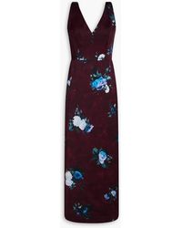 Erdem - Floral-Print Satin-Twill Maxi Dress - Lyst