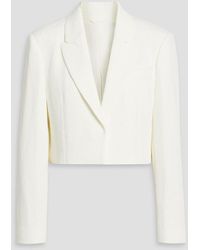 Brunello Cucinelli - Cropped Ribbed Linen And Cotton-Blend Blazer - Lyst