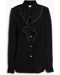 3.1 Phillip Lim - Ruffled Georgette And Printed Jacquard Blouse - Lyst