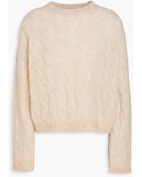Brunello Cucinelli - Pullover aus einer woll-mohairmischung mit zopfstrickmuster - Lyst