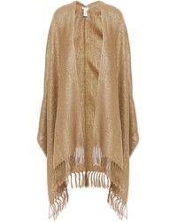 Brunello Cucinelli Fringed Metallic Gauze Wrap Brass - Multicolour
