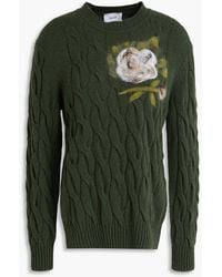 Erdem - Embroidered Cable-Knit Wool-Blend Sweater - Lyst