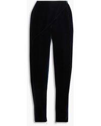 Giorgio Armani - Wrap-effect Velvet Tapered Pants - Lyst