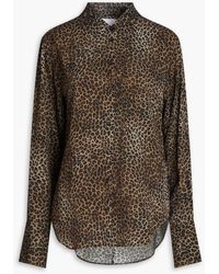 FRAME - The standard hemd aus crêpe de chine aus seide mit leopardenprint - Lyst