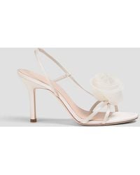 Loeffler Randall - Steph Floral-Appliquéd Satin Sandals - Lyst