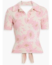 Jacquemus - Bagnu Cutout Floral-print Cotton-blend Terry Polo Shirt - Lyst