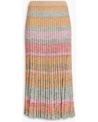 Zimmermann - Striped Ribbed-knit Midi Skirt - Lyst