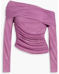 The Sei - One-Shoulder Stretch-Mesh Top - Lyst