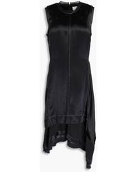 3.1 Phillip Lim - Asymmetric Layered Satin And Crepe De Chine Dress - Lyst