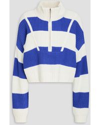 STAUD - Ribbed Striped Cotton-Blend Sweater - Lyst
