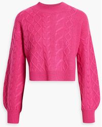 Cami NYC - Davney Cropped Cable-knit Merino Wool Sweater - Lyst