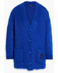 Etro - Embroidered Brushed Mohair-blend Cardigan - Lyst