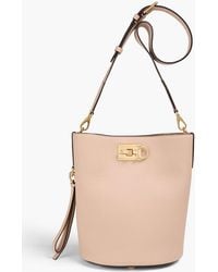 Ferragamo - The Studio Pebbled-Leather Bucket Bag - Lyst