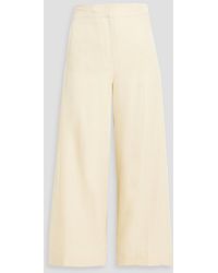 JOSEPH - Thurlow Cropped Silk And Cotton-blend Wide-leg Pants - Lyst