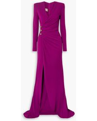 Elie Saab - Embellished Gathered Jersey Gown - Lyst