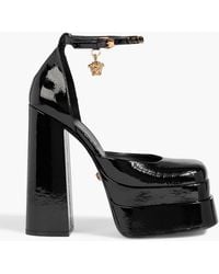 Versace - Medusa Aevitas Embellished Patent-leather Platform Pumps - Lyst