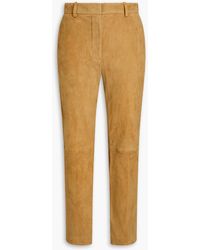 JOSEPH - Coleman Cropped Stretch-suede Slim-leg Pants - Lyst
