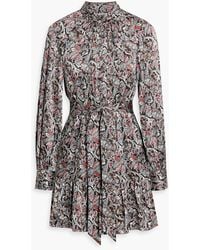 Veronica Beard - Minikleid "zoella" aus satin aus einer seidenmischung mit paisley-print - Lyst