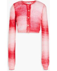 RE/DONE - Cropped Dégradé Knitted Cardigan - Lyst