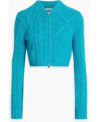 Max Mara - Cropped Cable-knit Cashmere And Wool-blend Cardigan - Lyst