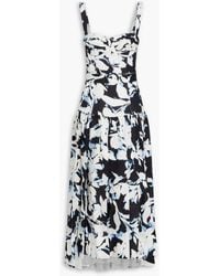 Nicholas - Maxikleid aus leinen mit floralem print und gürtel - Lyst