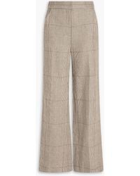 Veronica Beard - Tonelli Prince Of Wales Checked Linen And Cotton-Blend Wide-Leg Pants - Lyst