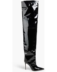 AMINA MUADDI - Debora Patent-Leather Thigh Boots - Lyst