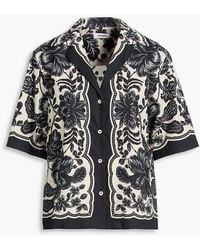 Sandro - Floral-print Cotton-poplin Shirt - Lyst