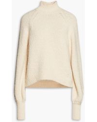 Maje - Bouclé-knit Cotton-blend Turtleneck Sweater - Lyst