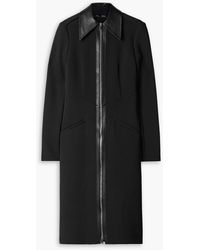 Proenza Schouler - Faux Leather-trimmed Crepe Midi Dress - Lyst