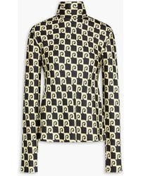 Nanushka - Mikela Printed Silk-Twill Turtleneck Top - Lyst
