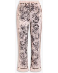 Valentino Garavani - Printed Silk Crepe De Chine Straight-leg Pants - Lyst
